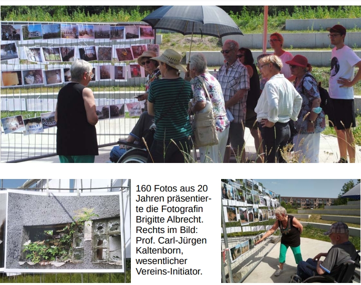 Jubil�umsfest im Panke-Park
			
20 Jahre Panke-Park Kulturkonvent e.V. Bernau

18. Juni 2022

160 Fotos aus 20 Jahren pr�sentierte die Fotografin Brigitte Albrecht.
Rechts im Bild: Prof. Carl-J�rgen Kaltenborn,
wesentlicher Vereins-Initiator.