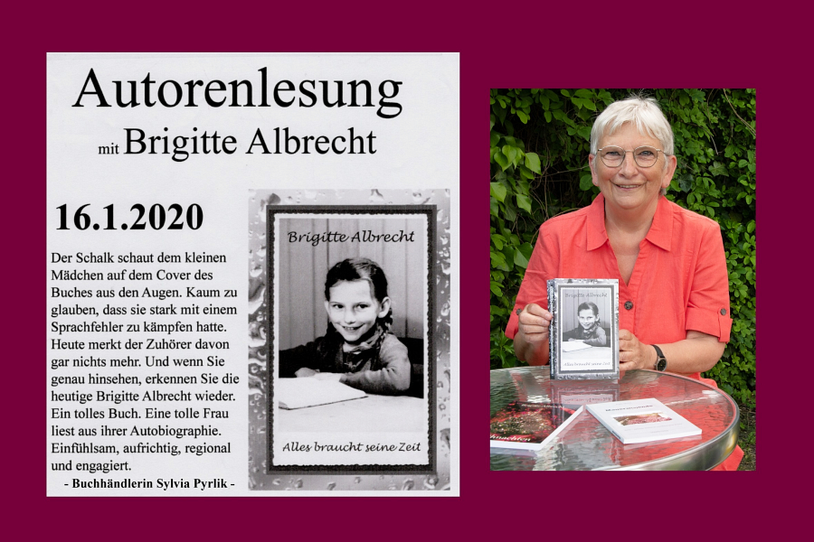 Autorenlesung
      mit Brigitte Albrecht
      am 16.1.2020
